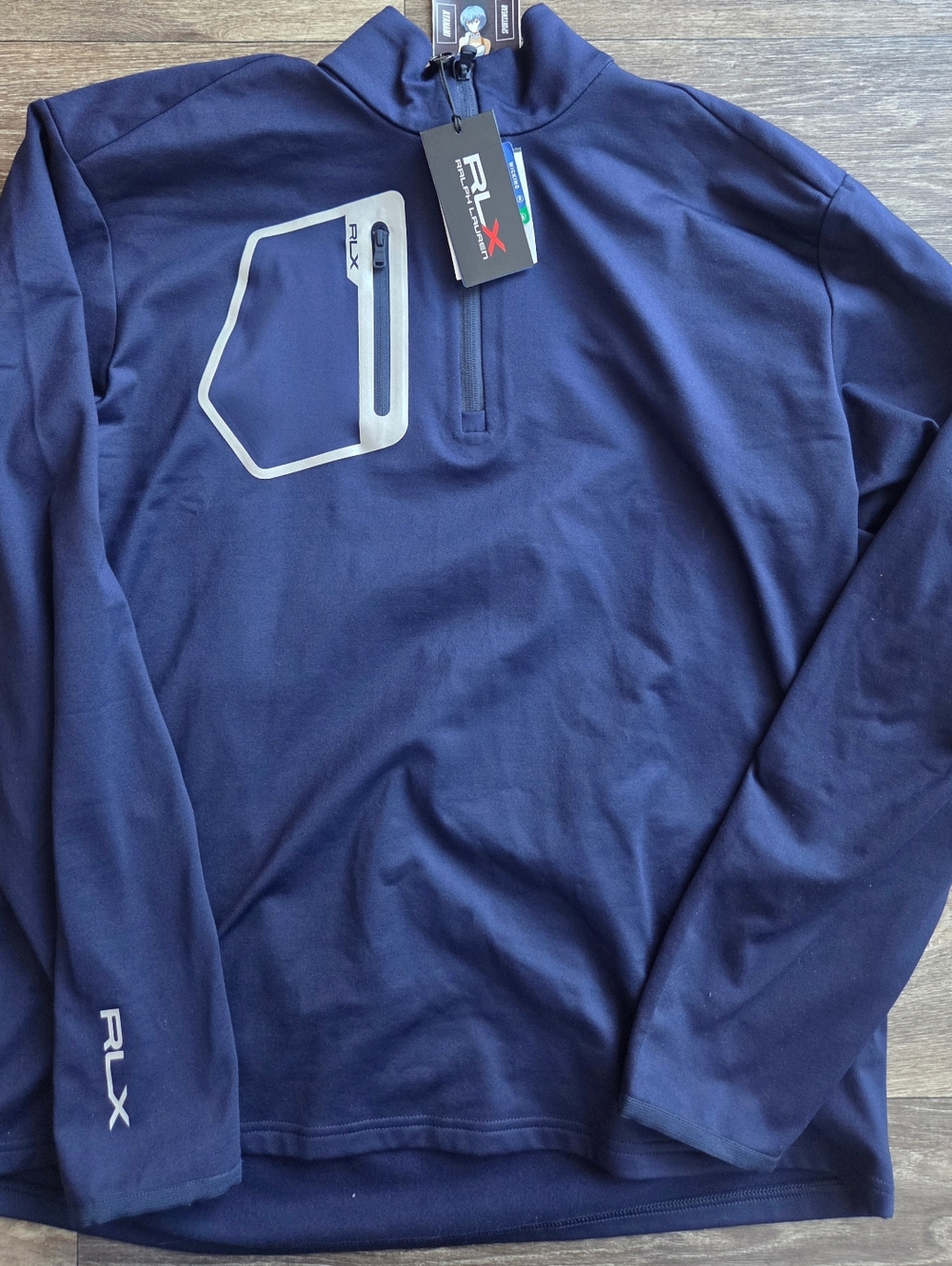 Ralph Lauren RLX Navy Lightweight Quarter-Zip Pullover Sweater Top XL